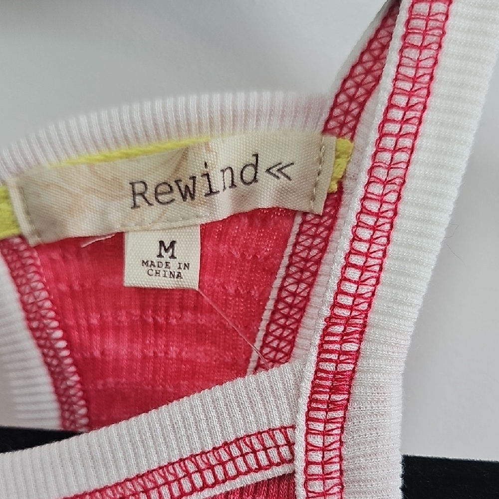 Rewind Pink Fitted Ribbed Tank Top - Picture 2 of 4